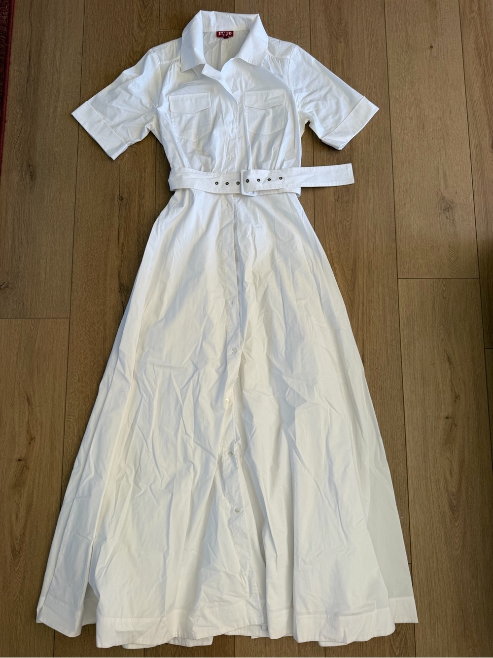 STAUD White Cotton Maxi Dress
